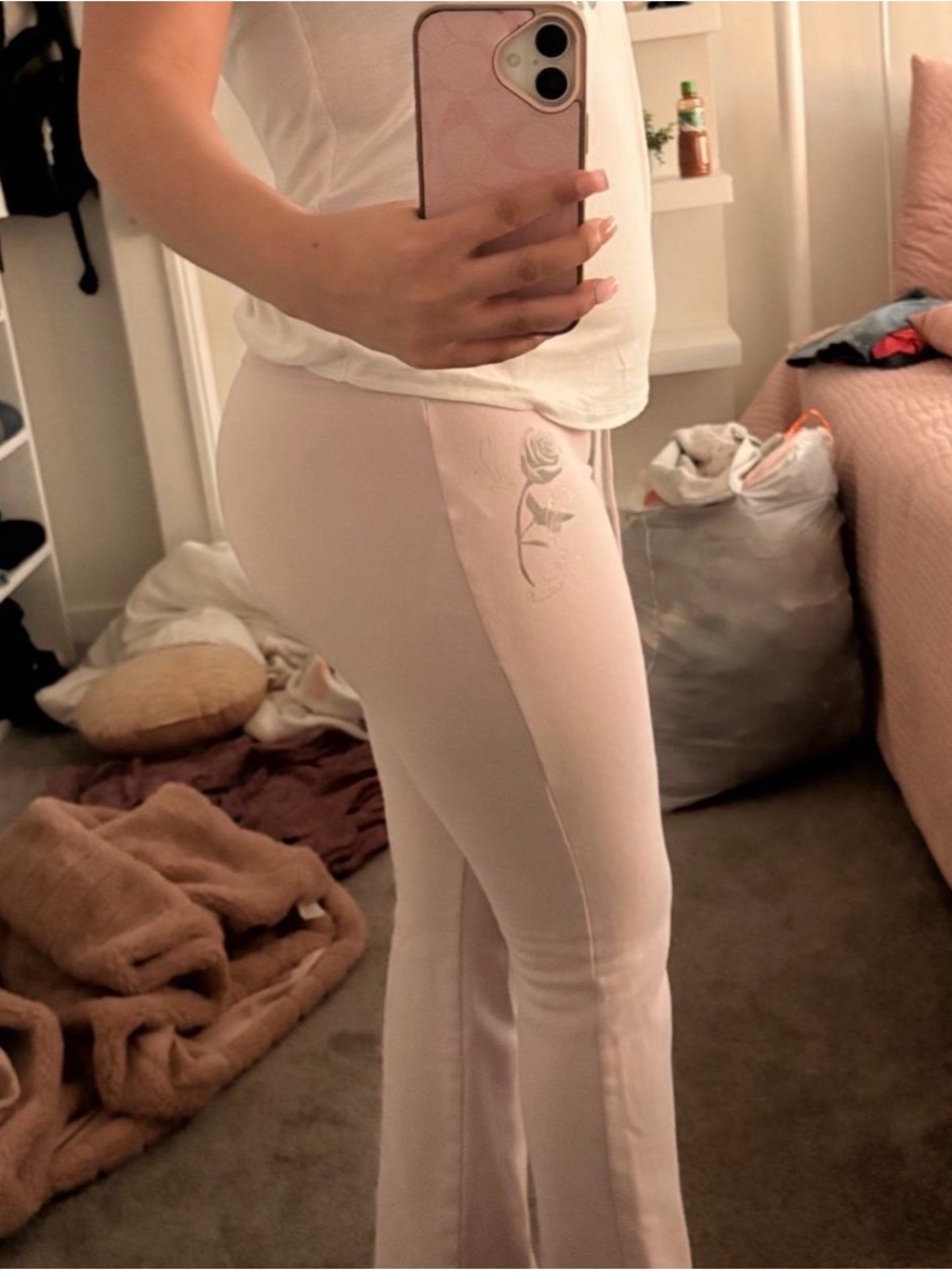 Hollister Baby pink Woman’s Drawstring Sweatpants with Subtle Graphic rose - Picture 5 of 5